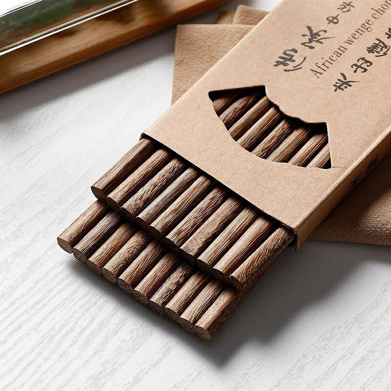 筷子 日式雞翅木筷子實木質家用高檔天然原木無漆無蠟防滑快子十雙套裝
