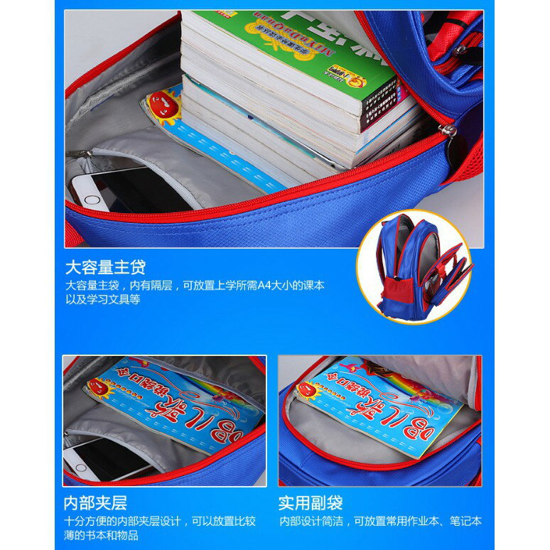 櫻桃嚴選 蜘蛛人書包 子母包 護脊護背 國小書包 蝙蝠俠 鋼鐵人 美國隊長 超人 國小1-6年級 3D夜間反光 高品質 8