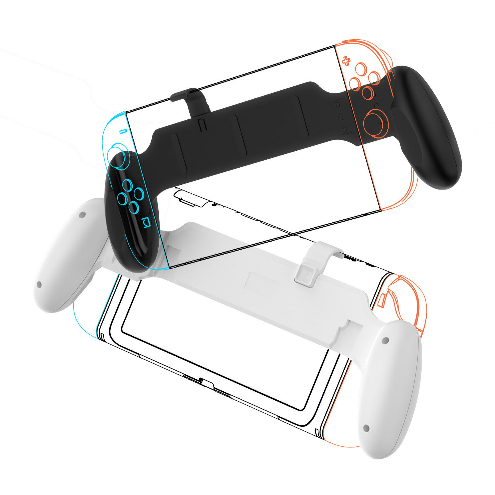 新款Switch2通用型主機握把 相容Switch/OLED主機防滑握把