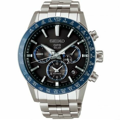 Seiko 精工錶 Astron 5X53-0AB0B(SSH001J1) GPS雙時區鈦金屬太陽能腕錶/藍面 43mm