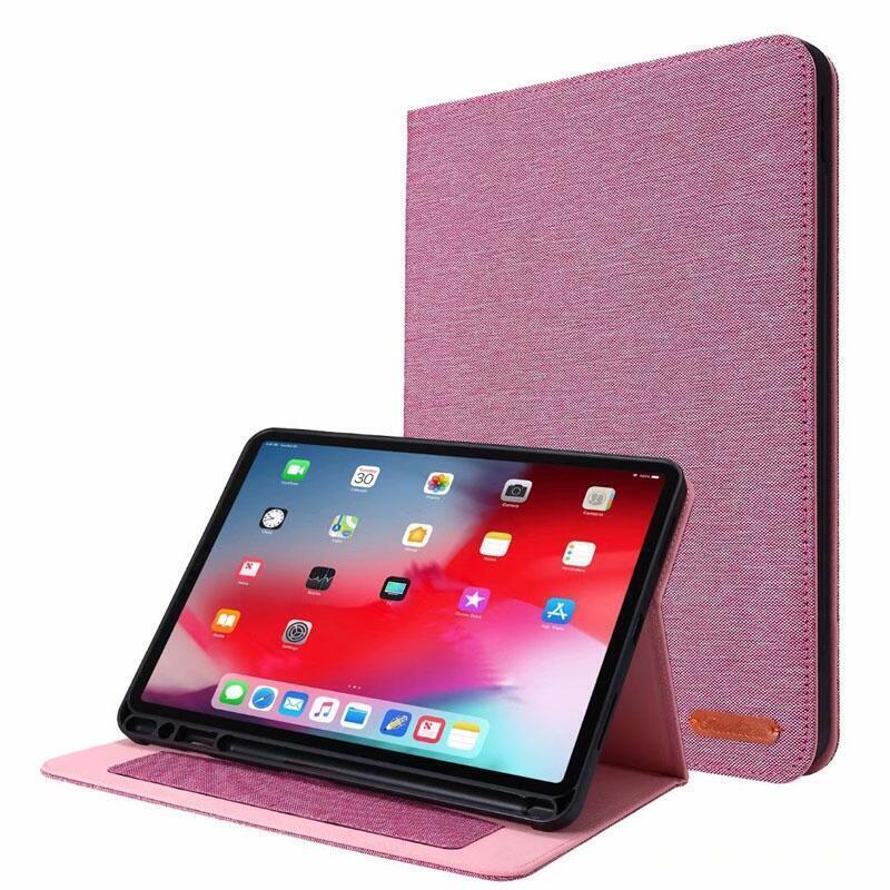 【源一商社】牛仔布紋保護套適用於 2022 iPad Pro 12.9吋第6代 A2436 A2764 A2437筆槽支架站