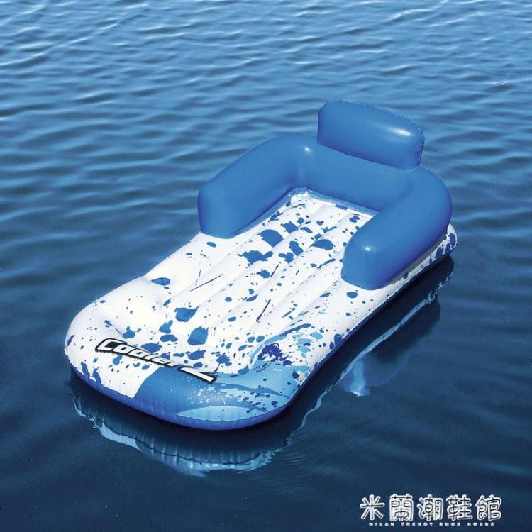 水上躺椅 單人水上躺椅充氣浮排游泳浮板游泳圈浮床成人游泳