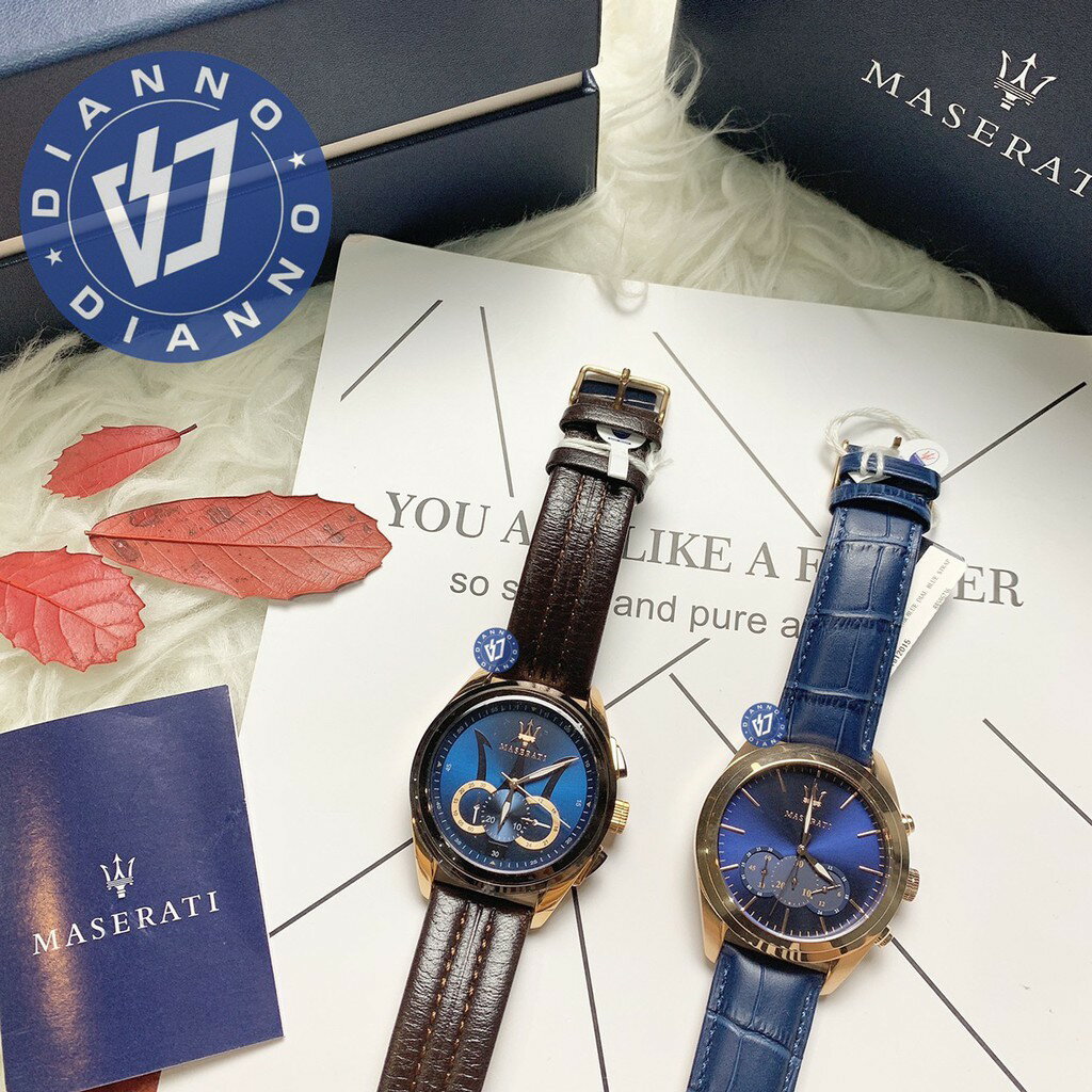 帝安諾- 含保固 MASERATI瑪莎拉蒂 手錶皮錶帶 藍面玫瑰金 R8871612024 R8871612015【APP下單享4%點數】