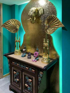 異麗泰國創意家飾 東南亞擺件 泰式美容院會所酒店菩提扇裝飾品