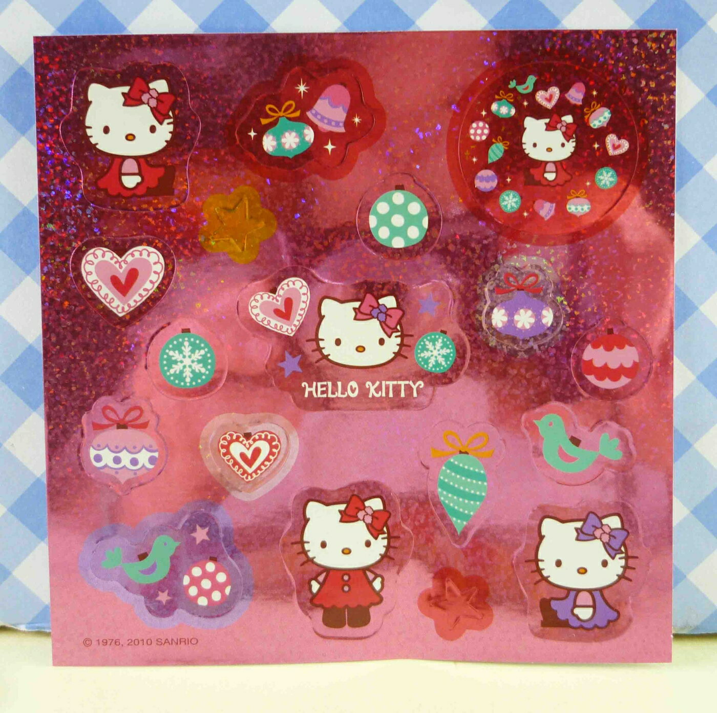 【震撼精品百貨】Hello Kitty 凱蒂貓 KITTY貼紙-閃亮粉鳥 震撼日式精品百貨