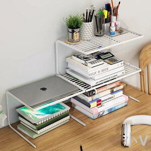 小V 書桌分層整理架小型書架辦公室桌上儲物柜辦公桌多層增高置物架子