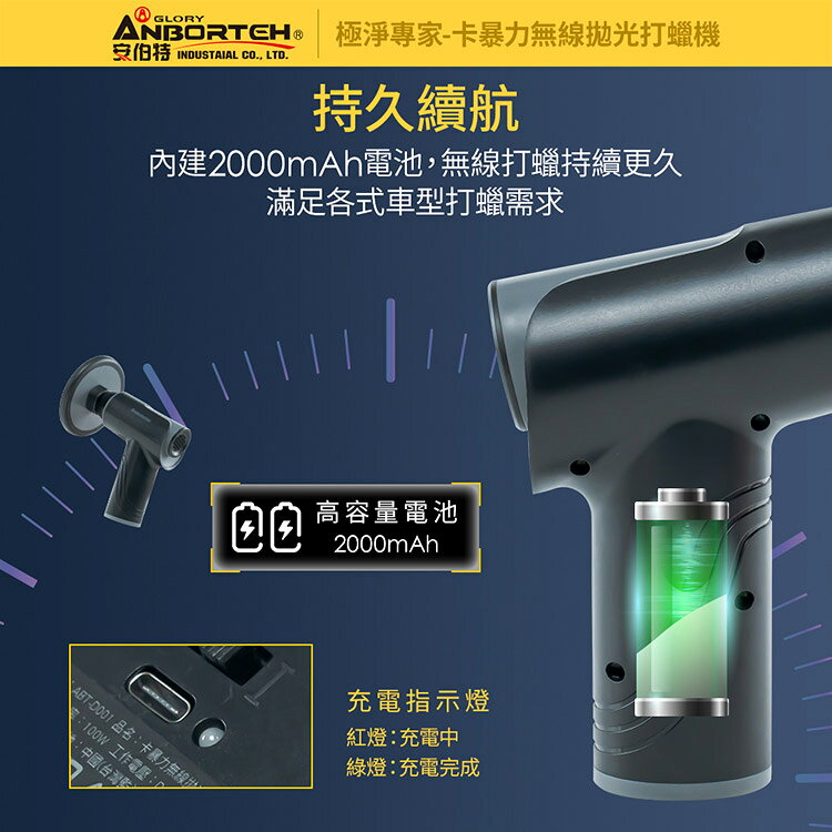 【安伯特】卡暴力 無線拋光打蠟機 (自助洗車 汽車美容 拋光機 汽車打蠟機) 8
