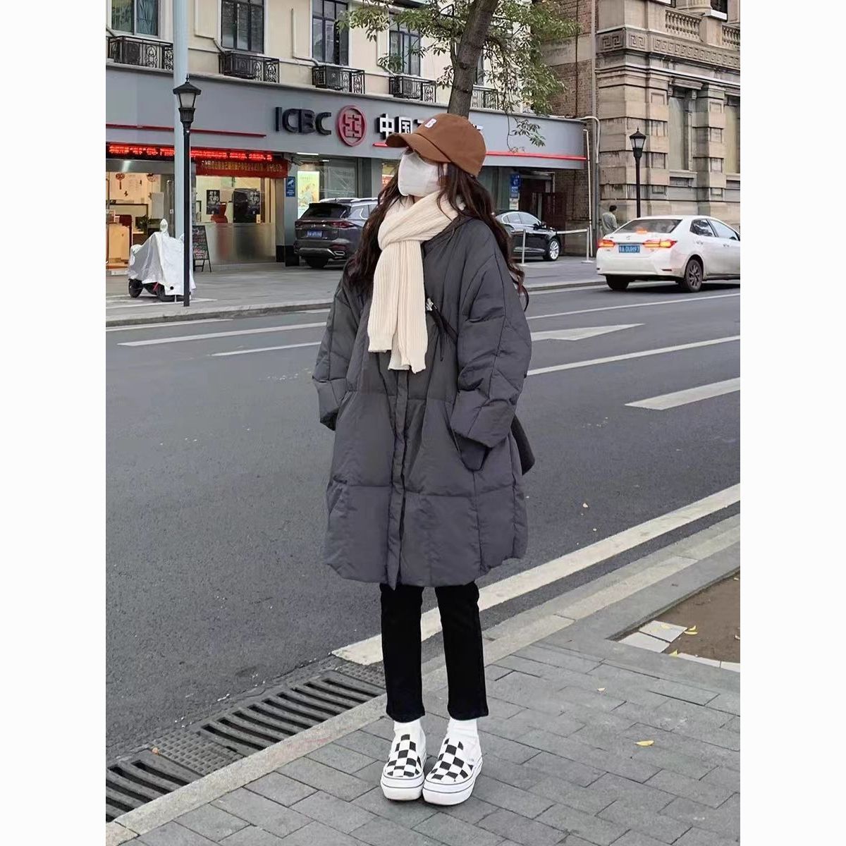 夾棉外套女高級感加厚棉襖韓系慵懶風時尚百搭中長款羽絨棉衣冬季新款【聚寶屋】