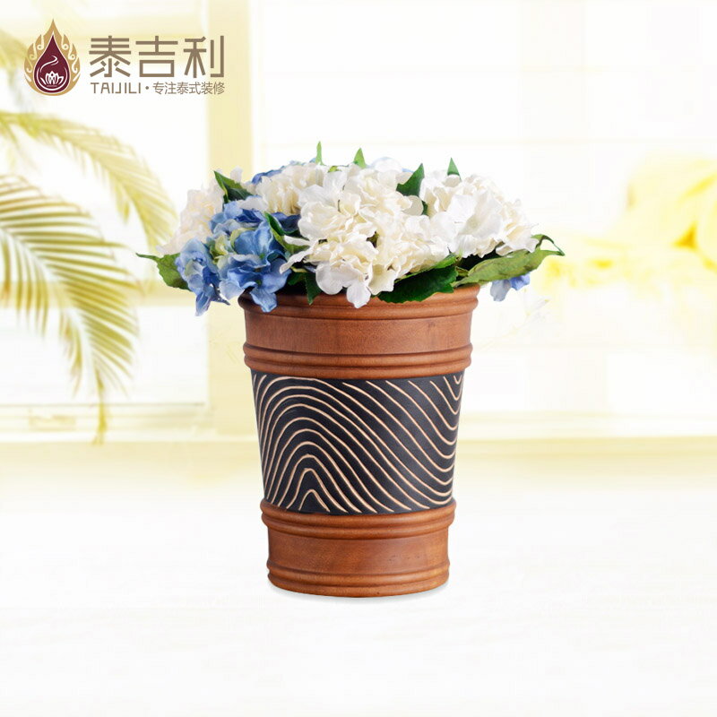 實木木質垃圾桶客廳廚房辦公室時尚創意垃圾桶家用衛生間無蓋圓形1入