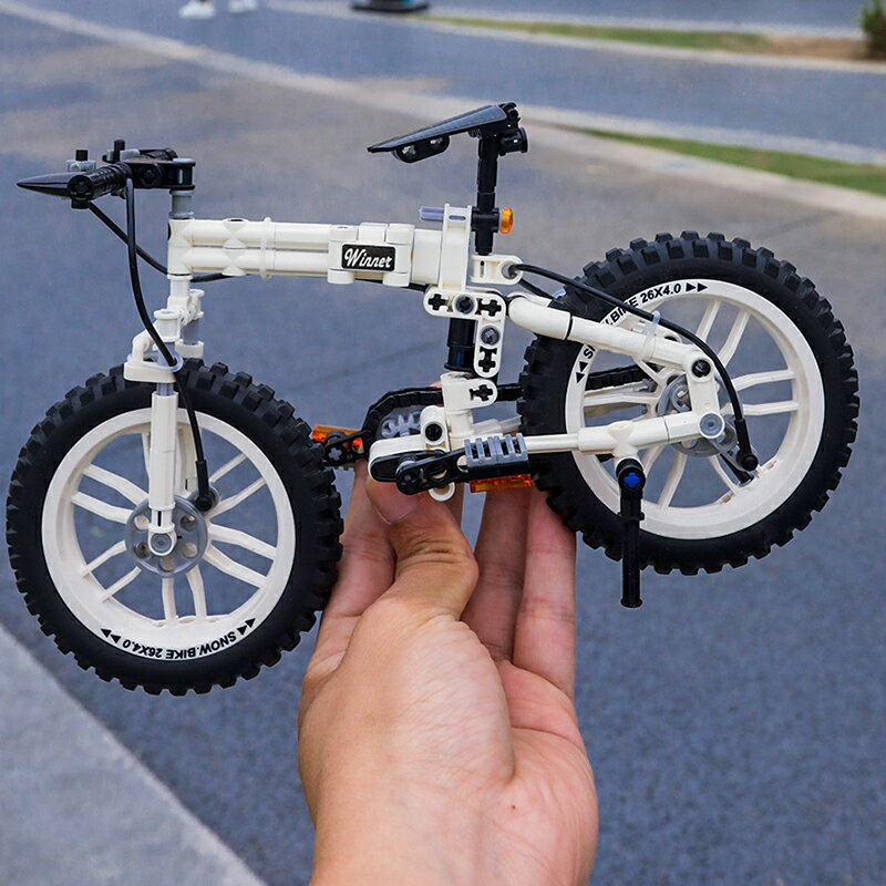 樂高自行車摩托車拼裝模型高難度汽車積木益智力男孩子禮物小玩具-朵朵雜貨店