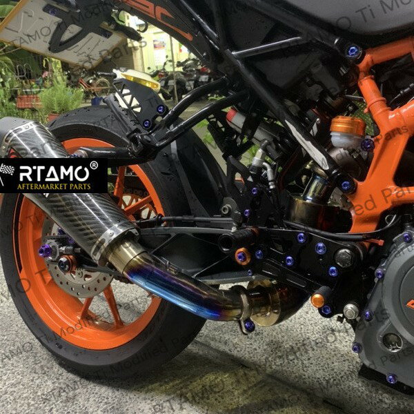 KTM 390DUKERC 黑箭401 頭段正鈦100%純鈦排氣管 超輕量化改裝 遇熱變色個性化訂製