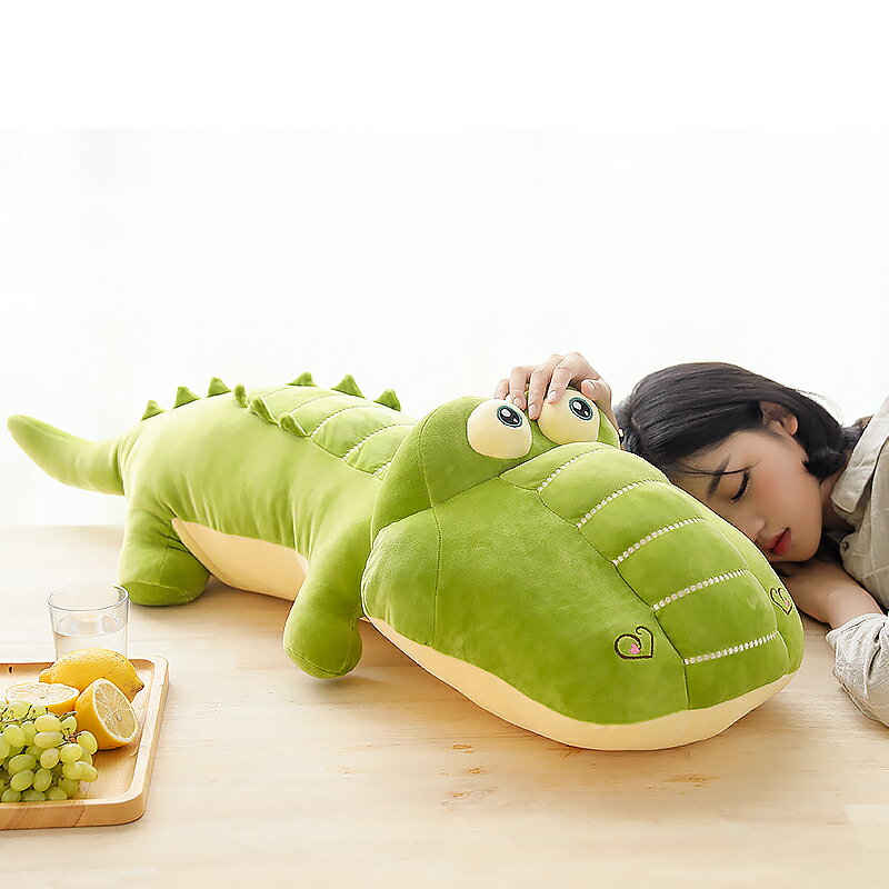 鱷魚公仔睡覺抱枕可愛毛絨玩具大號玩偶布娃娃懶人長條枕女生兒童
