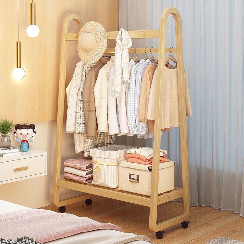 衣帽架子 衣架 置物架晾衣架 落地室內可移動衣帽架 實木衣架 家用床頭掛衣架 兒童簡易衣柜