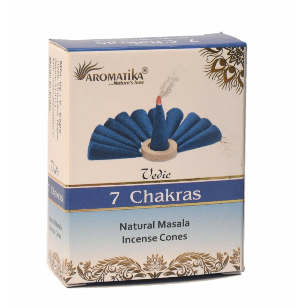 [綺異館] 印度香 7輪塔香 10入 /盒 放鬆 淨化 vedic 7 chakras cone