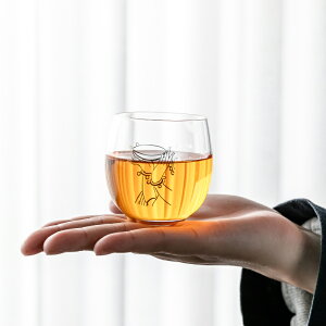 輕奢專用日式描金玻璃個性家用客廳喝水套裝茶杯透明個人杯單杯泡