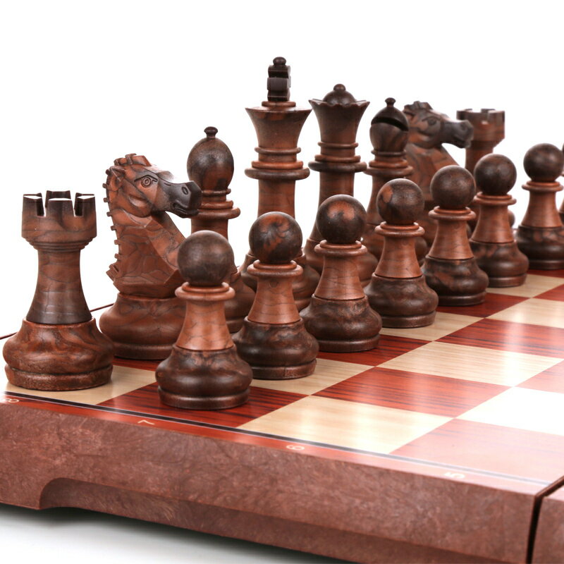 象棋 國際象棋 國際象棋磁性兒童比賽培訓專用棋友邦UB木塑便攜大中小號折疊棋盤玩具交換禮物