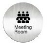 迪多deflect-o 612810C Meeting Room 英文會議室-鋁質圓形貼牌 / 個【APP滿額下單10%點數(單一帳號最高1000點)】4/30止