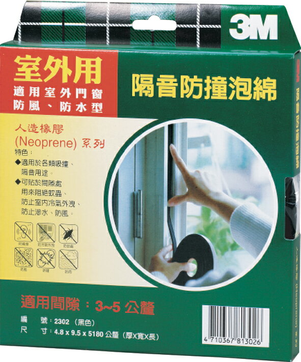 3M   8801 隔音防撞泡棉系列 氣密隔音防撞泡綿(室外用) /包 1