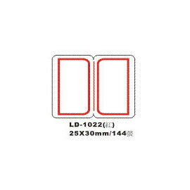 【龍德】 LD-1022(紅)自粘性標籤 25x30mm/包