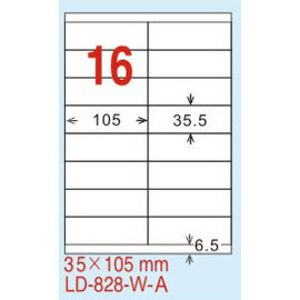 【龍德】 LD-828(直角-白色) 雷射、噴墨、影印三用電腦標籤 35x105mm 105大張/包