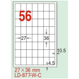 【龍德】LD-877(直角-可再貼) 雷射、噴墨、影印三用電腦標籤 27x36mm 20大張/包