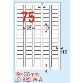 【龍德】LD-882(圓角-五色) 雷射、噴墨、影印三用電腦標籤 19x35mm 105大張/包