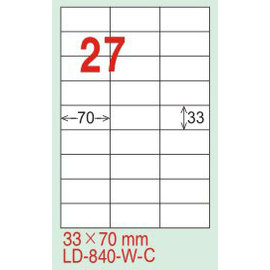 【龍德】LD-840(直角) 平光防水高解析噴墨標籤 33x70mm 20大張/包