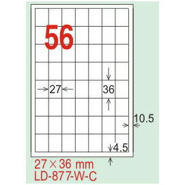 【龍德】LD-877(直角) 平光防水高解析噴墨標籤 27x36mm 20大張/包