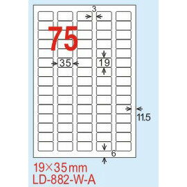 【龍德】LD-882(圓角) 平光防水高解析噴墨標籤 19x35mm 20大張/包