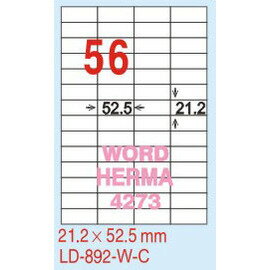 【龍德】LD-892(直角) 平光防水高解析噴墨標籤 21.2x52.5mm 20大張/包