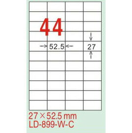 【龍德】LD-899(直角) 平光防水高解析噴墨標籤 27x52.5mm 20大張/包