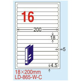【龍德】LD-865-TI-C (圓角) 透明三用標籤(可列印) 18x200mm 20大張/包