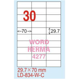 【龍德】LD-834(直角) 雷射、影印專用標籤-紅銅板 29.7x70mm 20大張/包