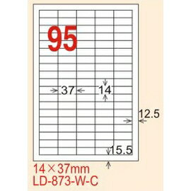 【龍德】LD-873(直角) 雷射、影印專用標籤-金/銀色 14x37mm 15大張/包