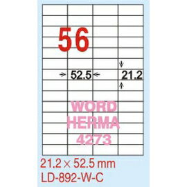 【龍德】LD-892(直角) 雷射、影印專用標籤-螢光五色 21.2x52.5mm 20大張/包
