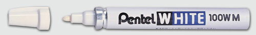 【Pentel飛龍】X100W-M 白色油漆筆 中 3.9mm /支