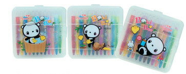 筆樂 Penrote PG9026 BOKI BEAR 12色短桿旋轉蠟筆(款式隨機出貨)-12盒 / 盒