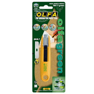 日本 OLFA 環保材質握把小巧攜帶型 安全工作刀 / 支 SK-7/green