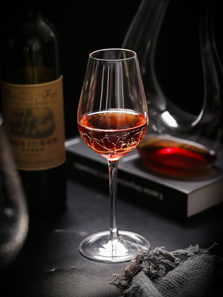 華富冰裂紅酒杯創意高腳杯家用奢華葡萄酒杯歐式個性玻璃水晶杯