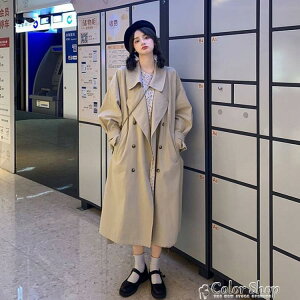 秋季2021新款韓版寬鬆垂感風衣女裝中長款英倫風日系風格穿搭外套 雙十一鉅惠 果果輕時尚 全館免運