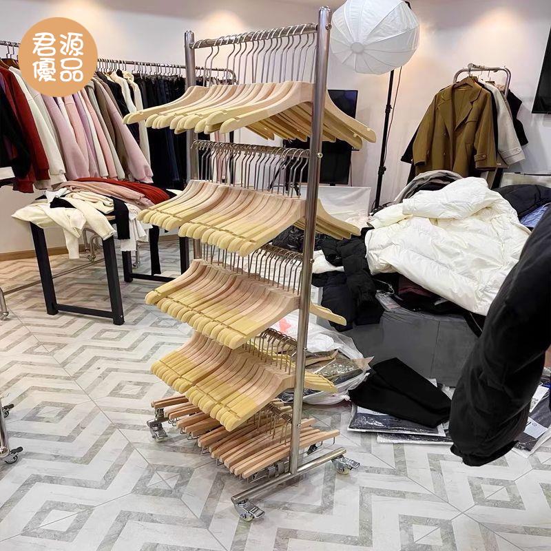 內衣收納架 服裝店收納架 展示架 貨架 服裝店衣架收納架不銹鋼內衣內褲展示架多層落地式可移動帶輪貨架