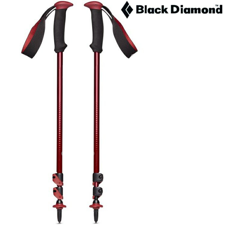 Black Diamond Trail Back 快扣式鋁合金登山杖 112548 暗紅 Dark Crimson 成對販售