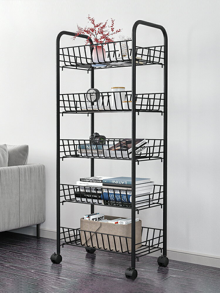 廚房置物架落地多層可移動小推車收納架蔬菜籃子家用宿舍儲物架子 1
