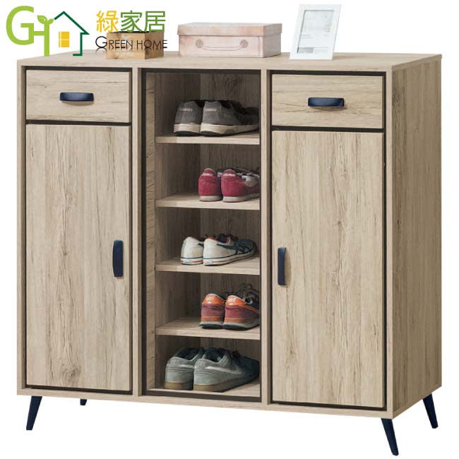 【綠家居】愛麗歐 現代4尺二門二抽鞋櫃/玄關櫃