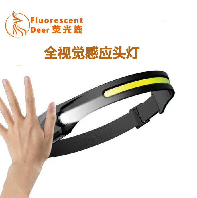 揮手感應cob矽膠頭燈戶外usb充電露營led頭燈強光頭戴式戶外騎行