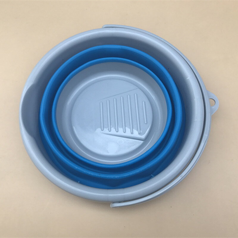 塑膠多層折疊打水桶 矽膠圓形釣魚桶 方形大桶洗車水桶帶活動提手