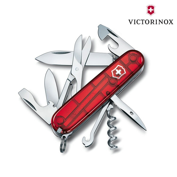 【VICTORINOX】Climber Ruby瑞士刀1.3703.T / 城市綠洲 (瑞士維氏、多功能、簡易工具、登山露營、居家旅遊)