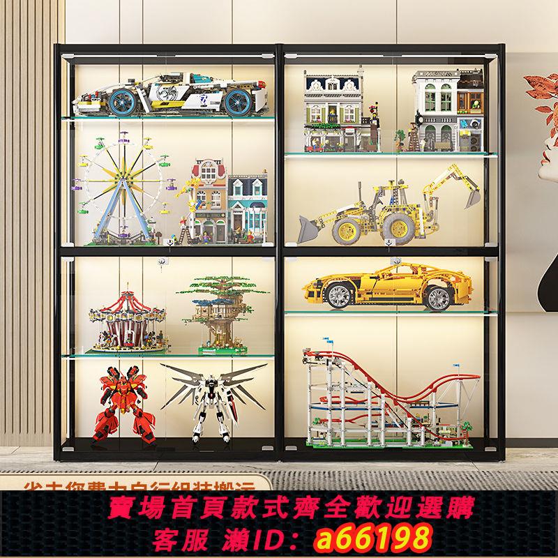 【臺灣公司 可開發票】【免費安裝】手辦櫃展示櫃透明玻璃櫃子家用化妝品模型樂高展櫃子
