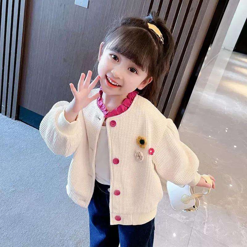 女童外套 洋氣兒童外套 韓版時髦上衣 小童風衣 女寶寶秋裝外套 童裝開衫上衣 長袖外套 女生外套【不二雜貨】