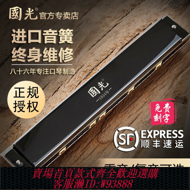 {臺灣公司貨 可打統編}德國進口音簧國光28孔復音口琴正品重音專業演奏級24孔初學者入門